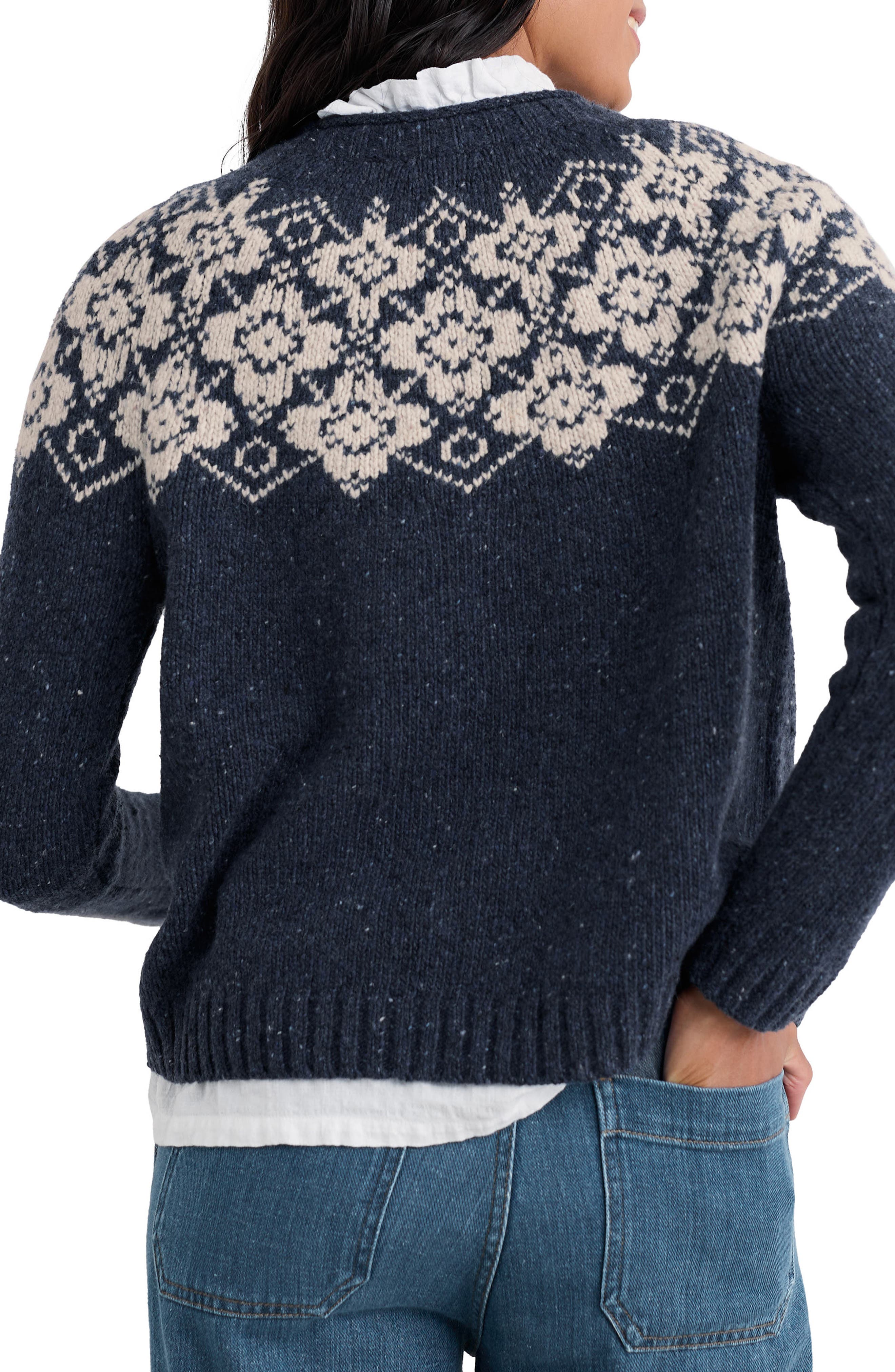 Johanna Fair Isle Merino Wool Blend Sweater - image 2