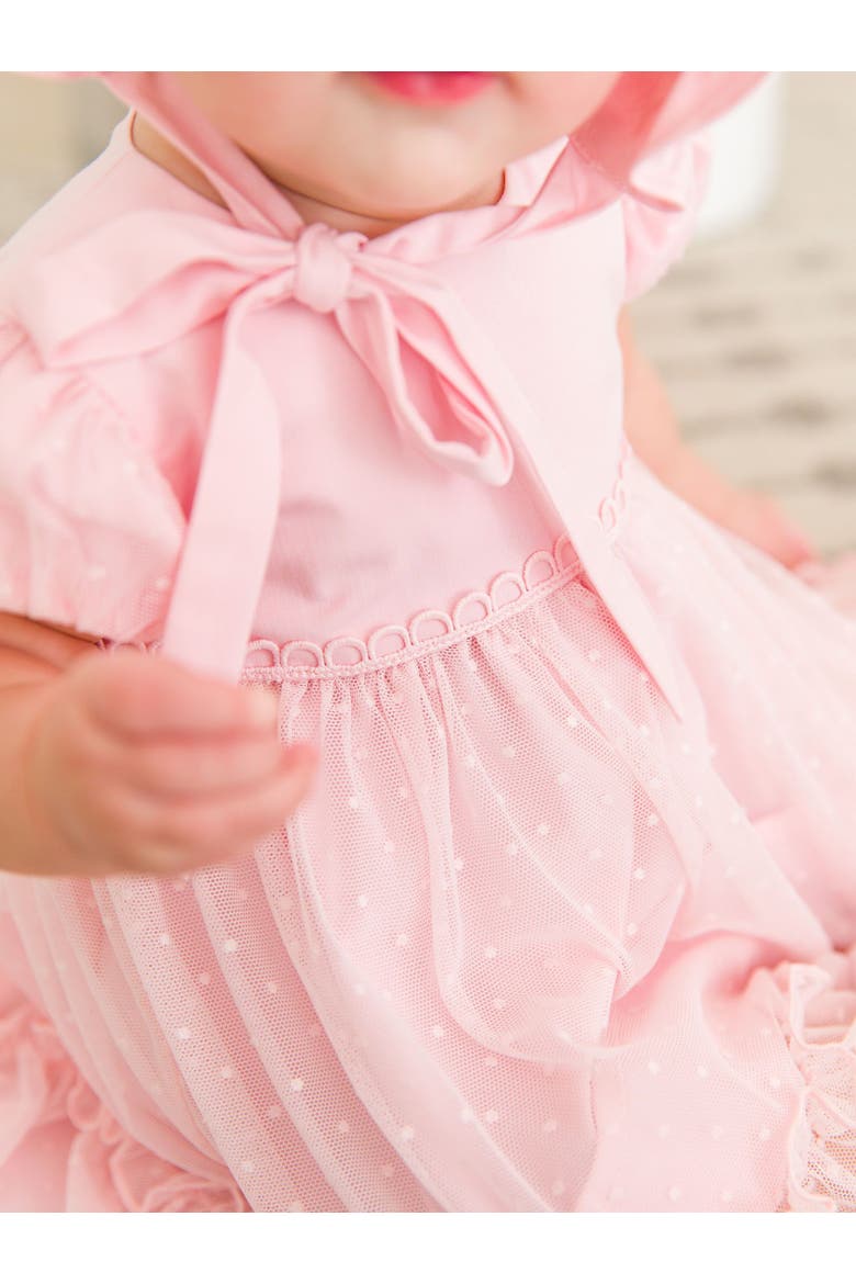 Baby Girls Dotted Tulle Dress & RuffleButt Set, Alternate, color, Baby Pink