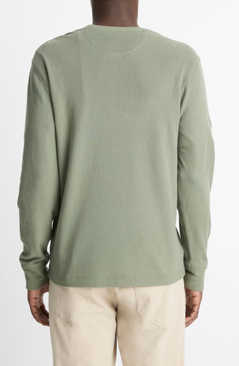 Vince Long Sleeve Pima Cotton Henley, Alternate, color, Broad Leaf