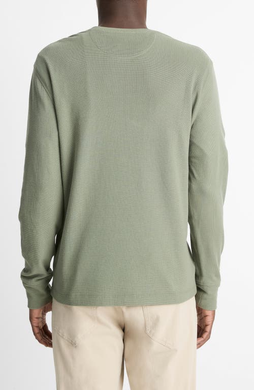 Vince Regular Fit Micro Waffle Henley In Green