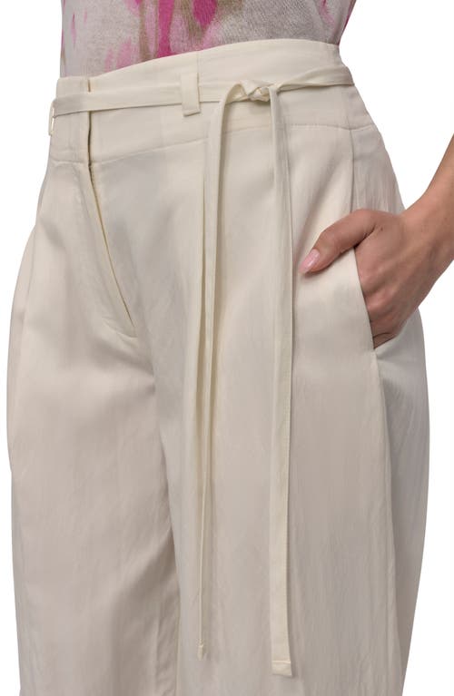 Dkny Tie Front Twill Pants In Neutral
