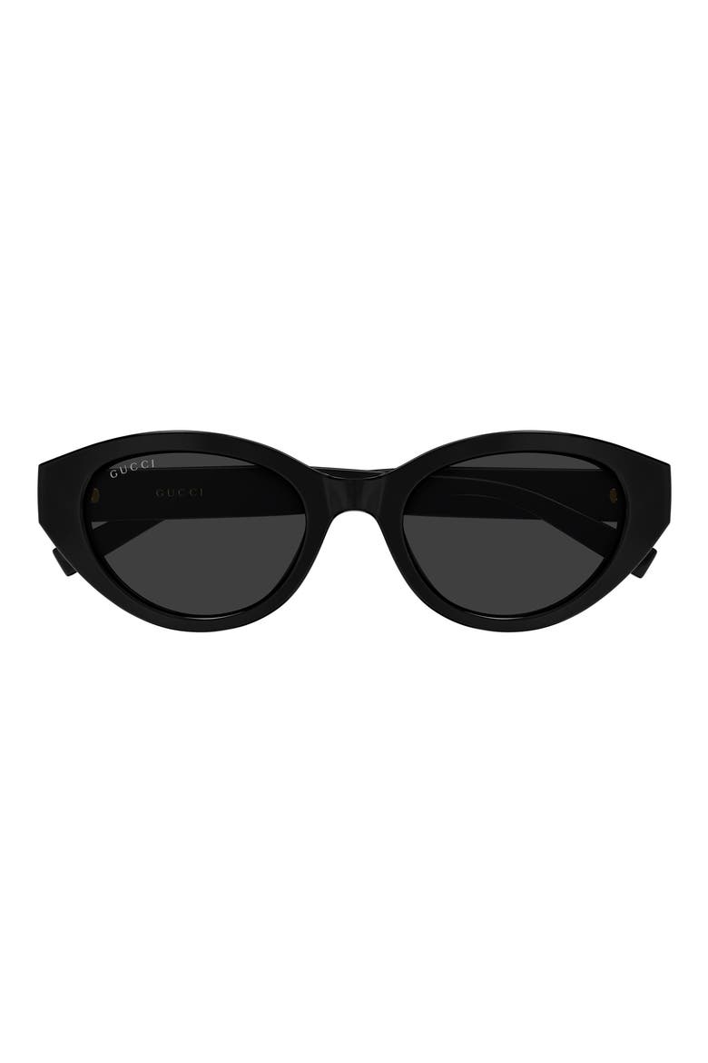 52mm Cat Eye Sunglasses, Main, color, BLACK