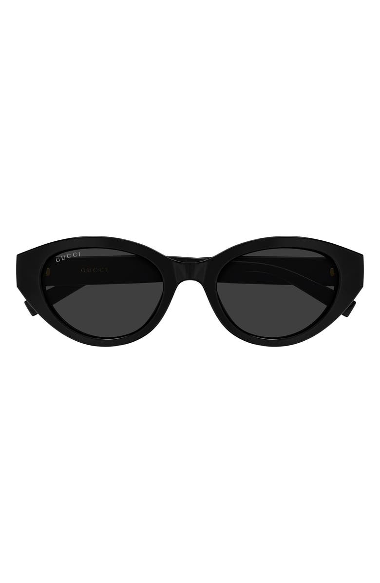 Gucci 52mm Cat Eye Sunglasses, Main, color, Black