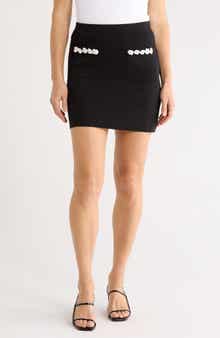 Ellen Tracy Floral Patch Pocket Miniskirt