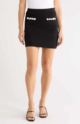Ellen Tracy Floral Patch Pocket Miniskirt