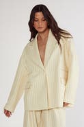 NASTY GAL Oversized Pinstripe Tailored Blazer