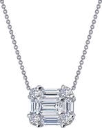 Lafonn Baguette Halo Pendant Necklace