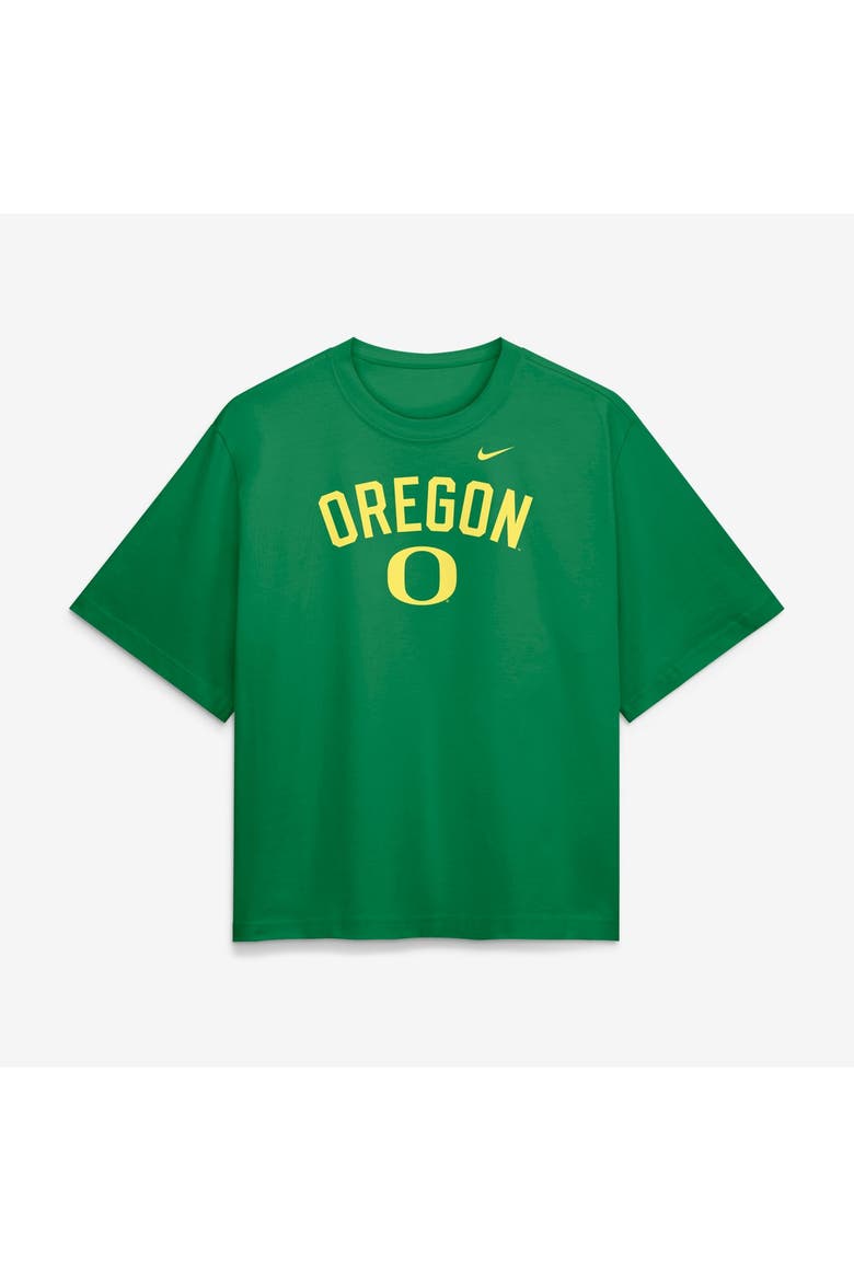 Women's Nike  Green Oregon Ducks Arch Logo Boxy T-Shirt, Main, color, Green