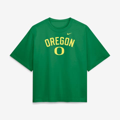 Women's Nike  Green Oregon Ducks Arch Logo Boxy T-Shirt