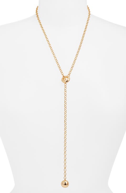 Orb Drop Lariat Necklace