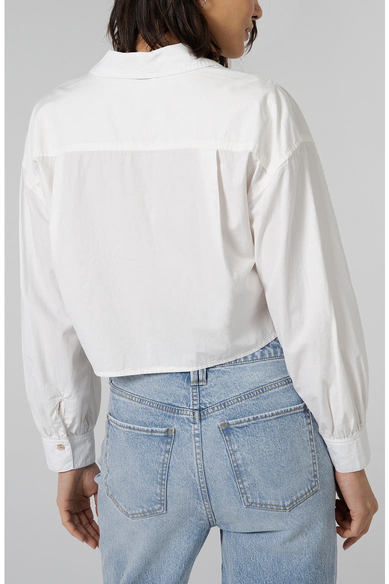Ana Cotton Crop Button-Up Shirt, Alternate, color, WHISPER