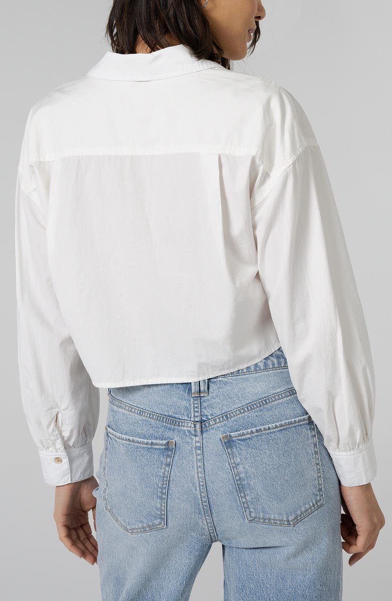Unpublished Ana Cotton Crop Button-Up Shirt, Alternate, color, Whisper