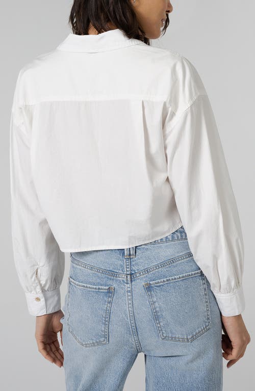 Unpublished Ana Cotton Crop Button-up Shirt In White