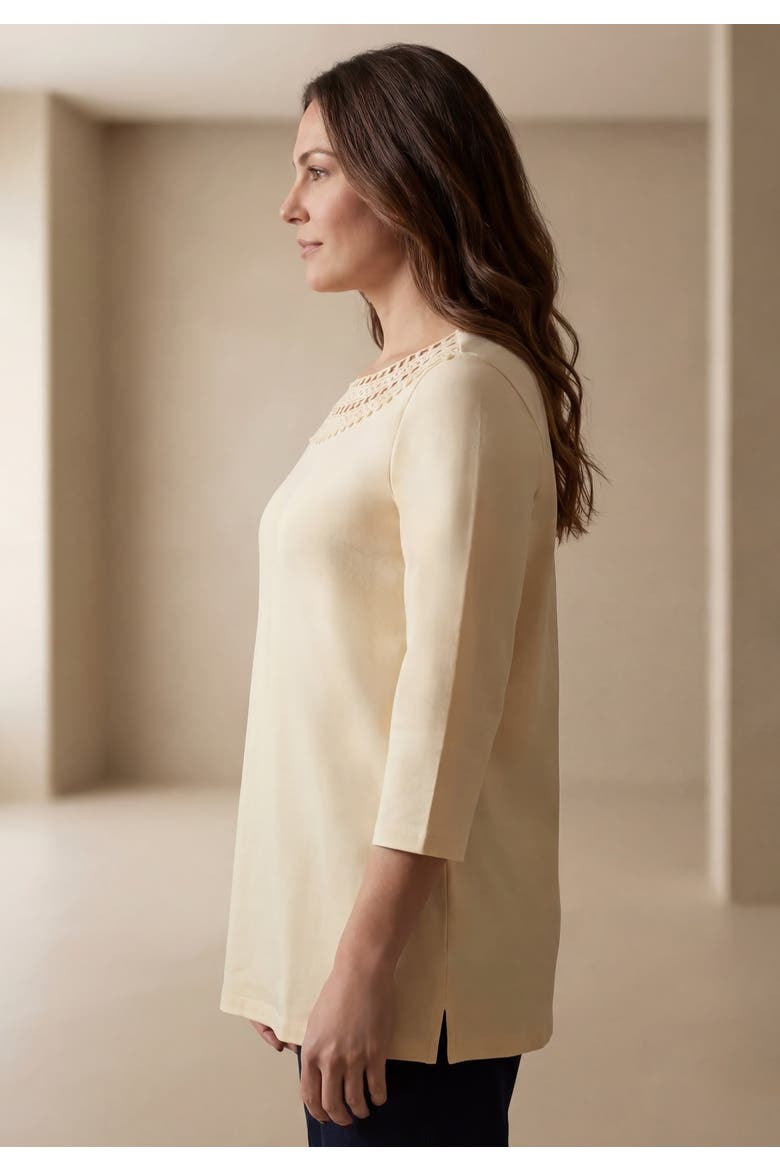 Crochet Trim Boatneck Tunic, Alternate, color, OATMEAL
