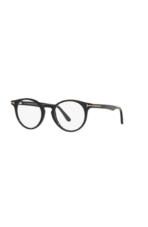 Tom Ford 48mm Round Optical Glasses In Black
