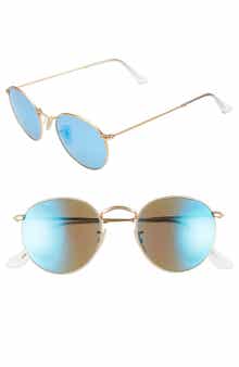 Ray-Ban 50mm Round Polarized Sunglasses