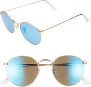 Ray-Ban 50mm Round Polarized Sunglasses
