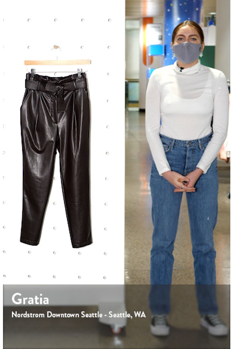 Cobey Paperbag Waist Faux Leather Pants video