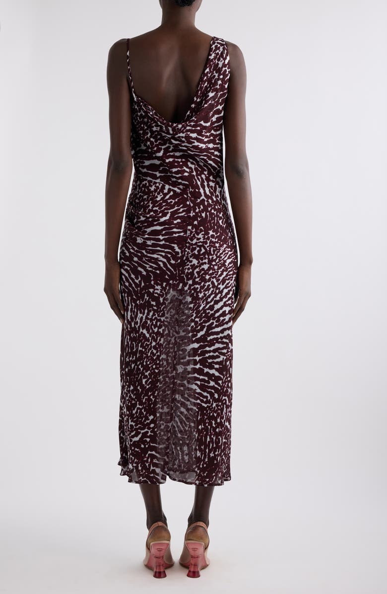 Dries Van Noten Deyon Mixed Print Midi Dress, Alternate, color, Burgundy
