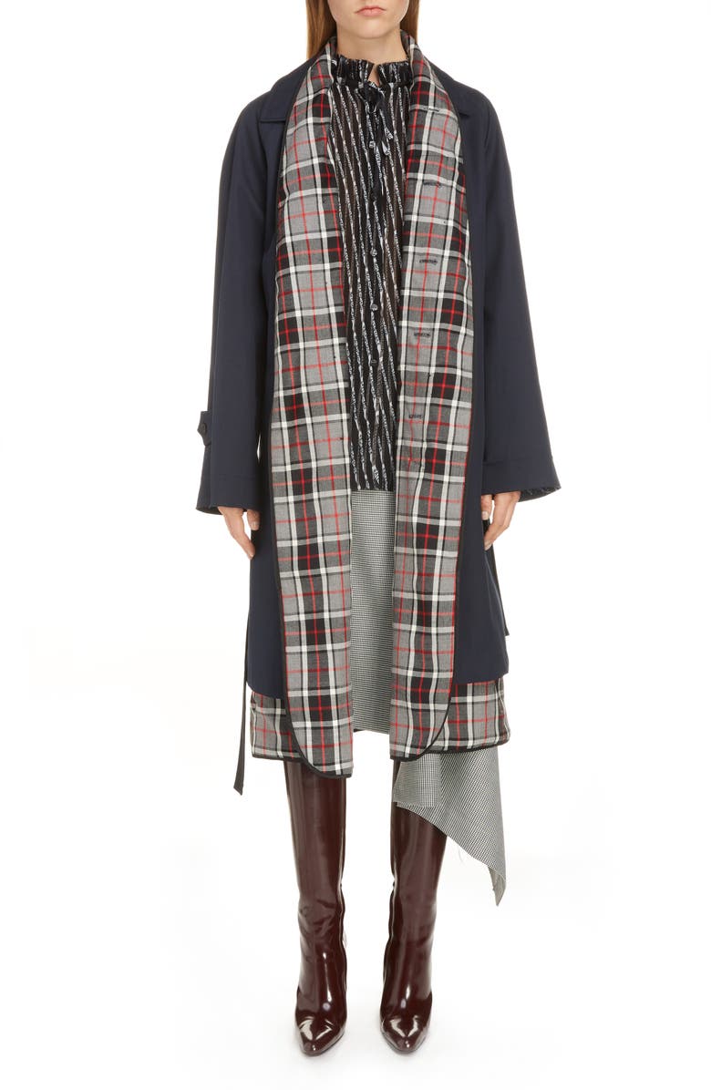 Balenciaga Layered Trench Coat, Alternate, color,