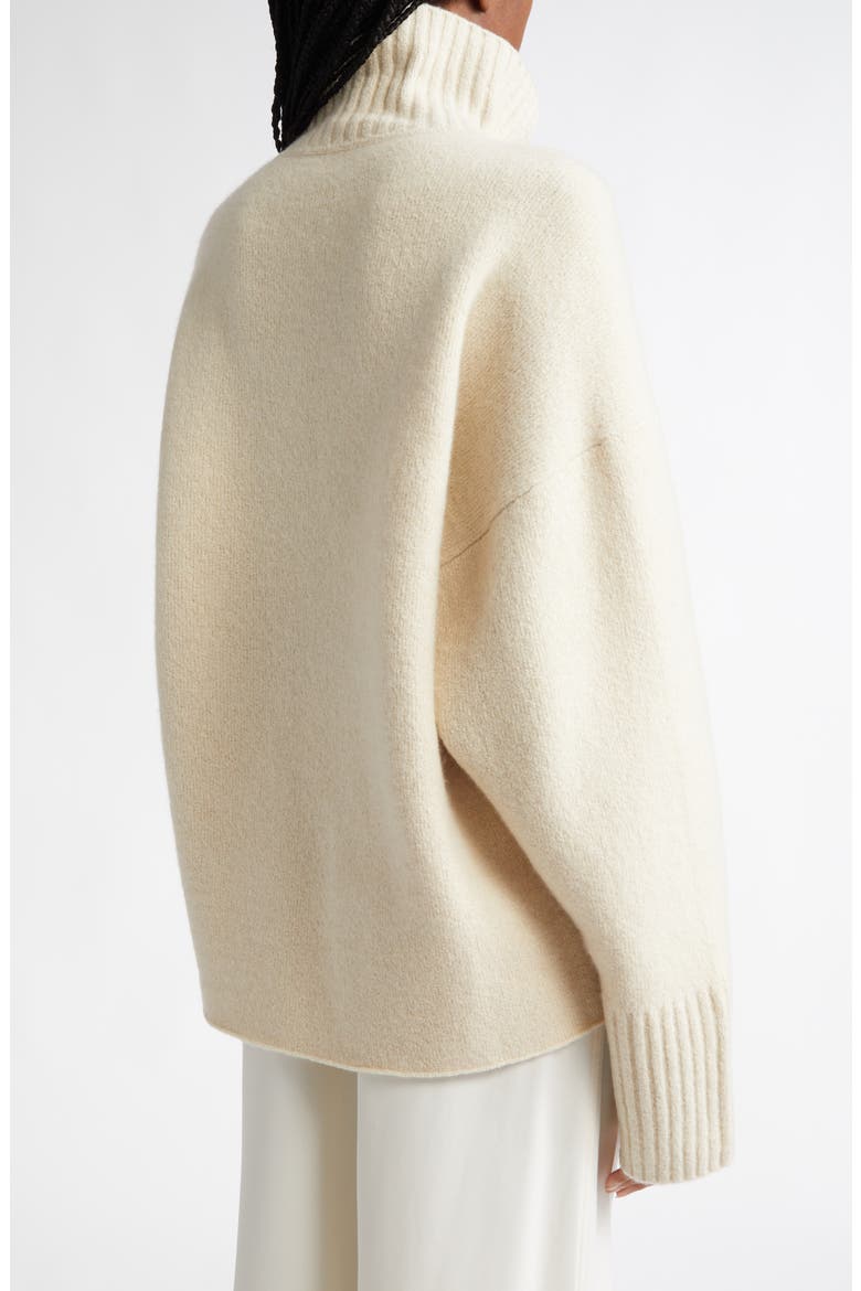 Sandra Cashmere & Wool Blend Turtleneck Sweater, Alternate, color, ECRU