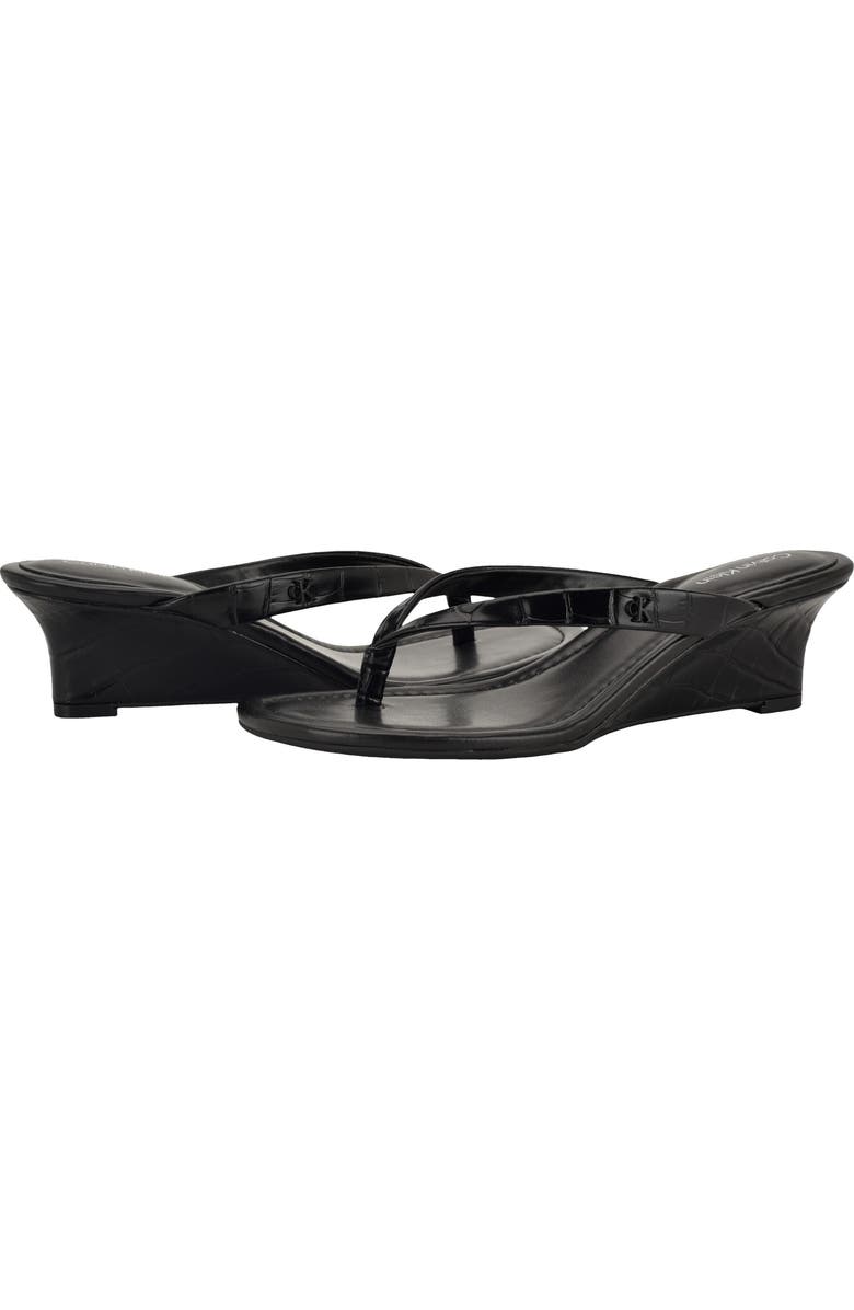 Calvin Klein Maggy Wedge Slide Sandal, Alternate, color, Black