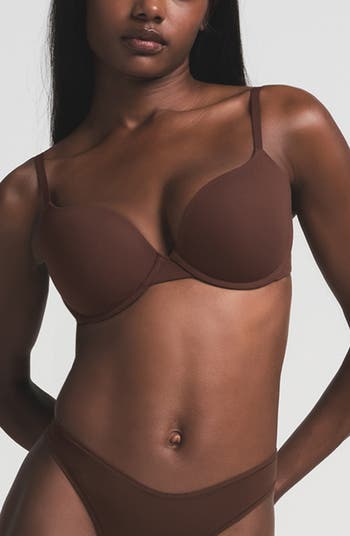 Skims 30D Bra Tan Fits Everybody Push Up Demi Underwire Back