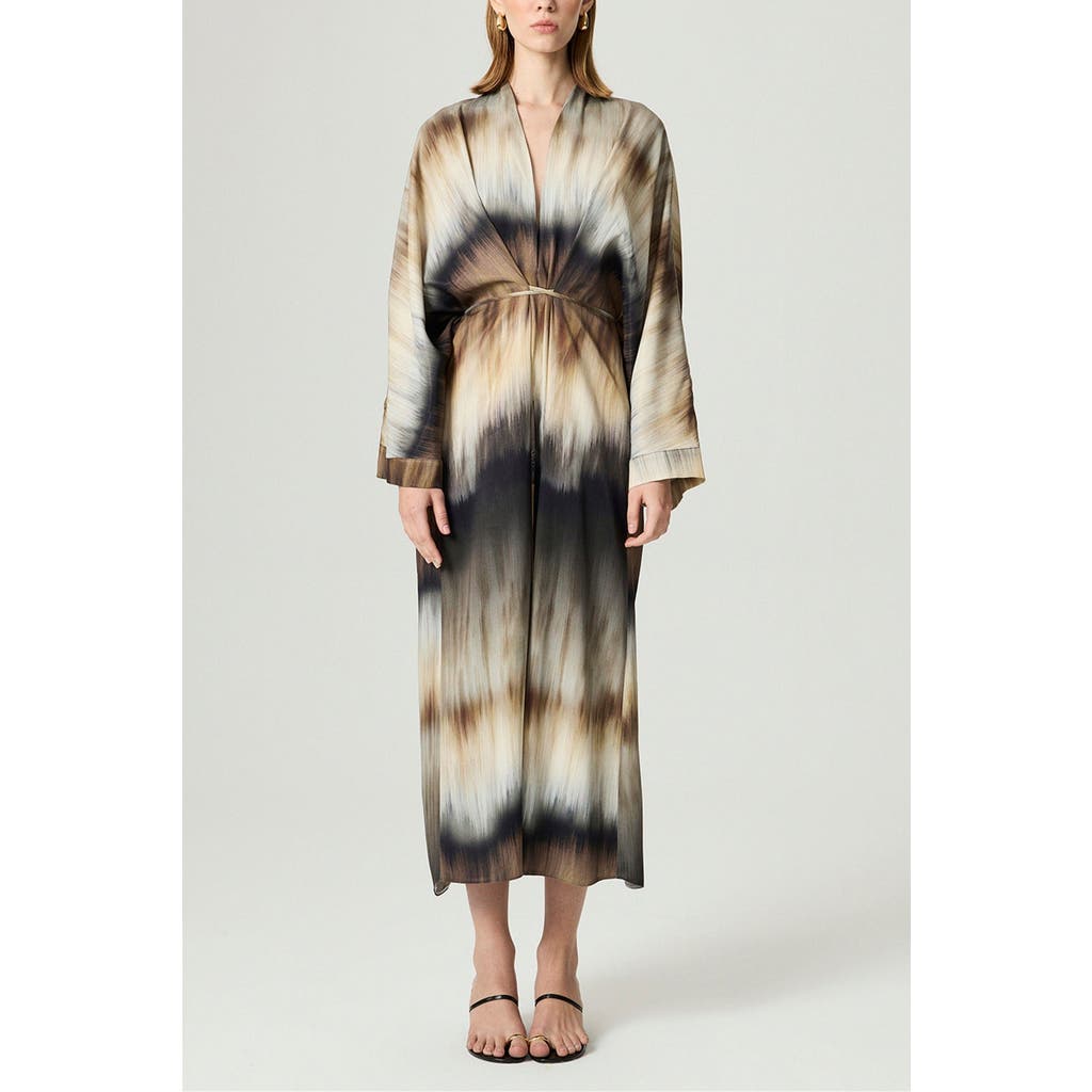Nocturne Tie-dye Patterned Maxi Dress In Neutral