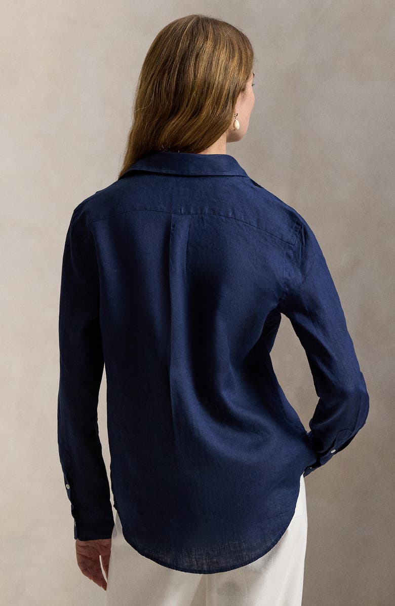 Polo Ralph Lauren Linen Shirt, Alternate, color, Newport Navy