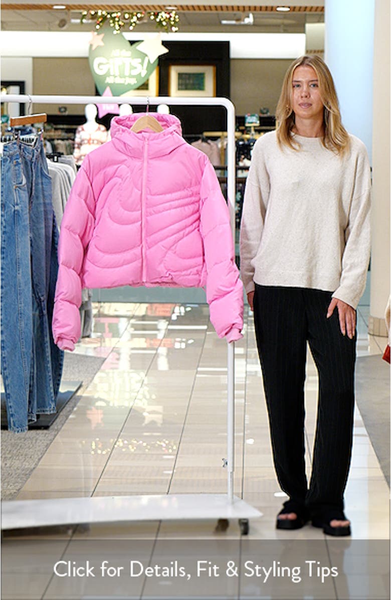 Swoosh Quilted Down Crop Puffer Jacket, sales video thumbnail