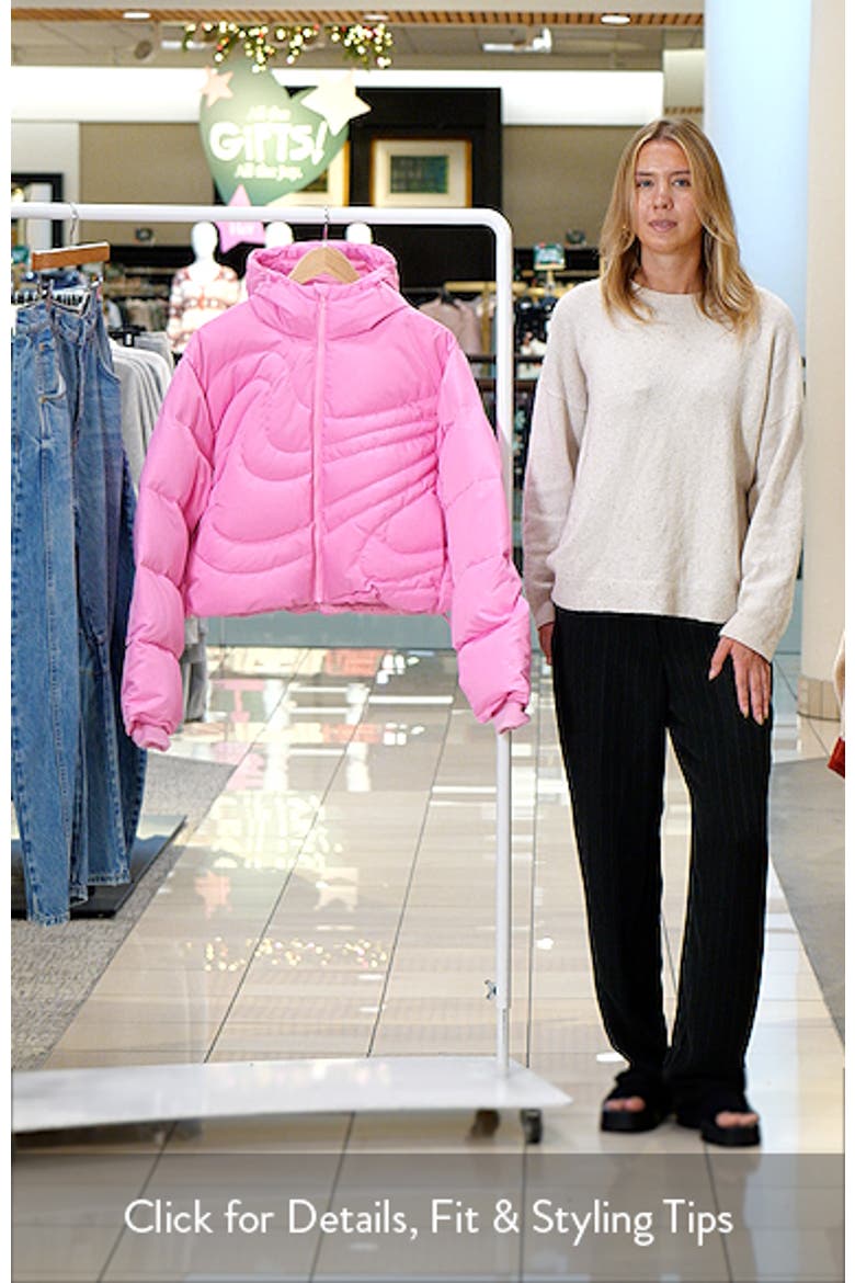 Swoosh Quilted Down Crop Puffer Jacket video
