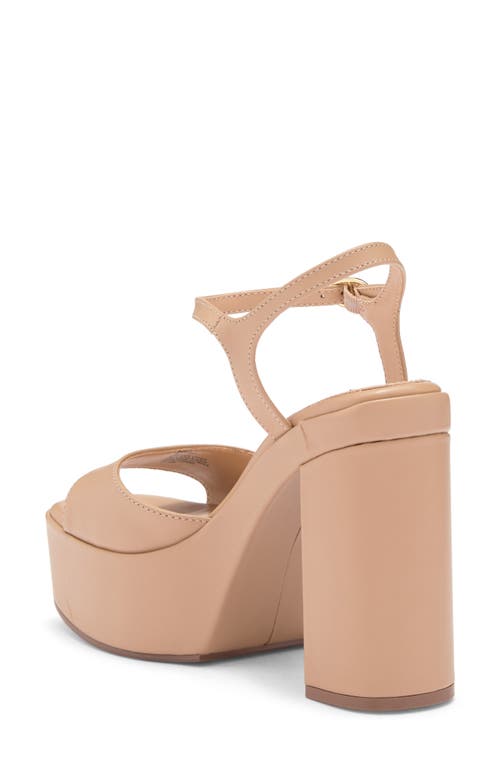 Steve Madden Odina Ankle Strap Platform Sandal In Tan Leather