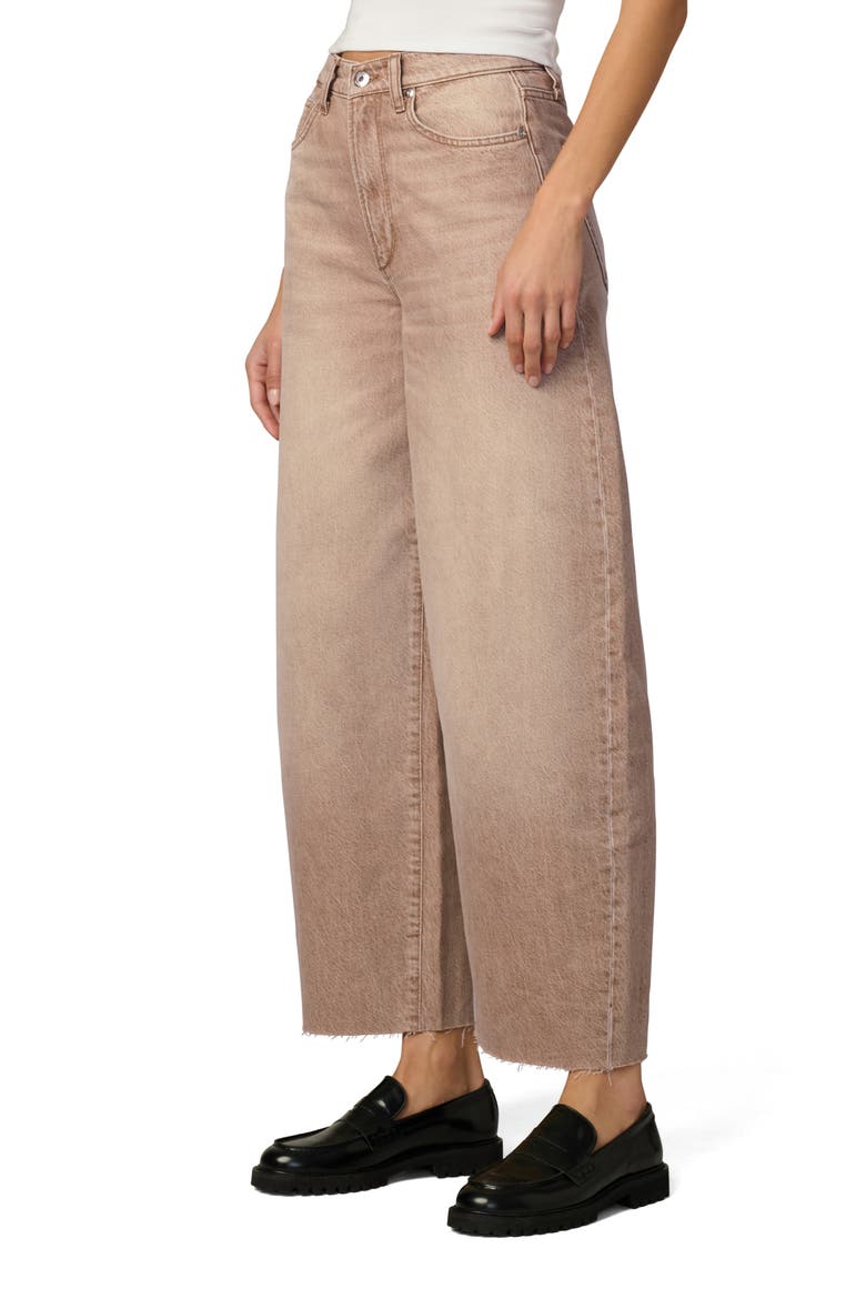 The Billie Raw Hem Crop Barrel Jeans, Alternate, color, WASHED TANNIN