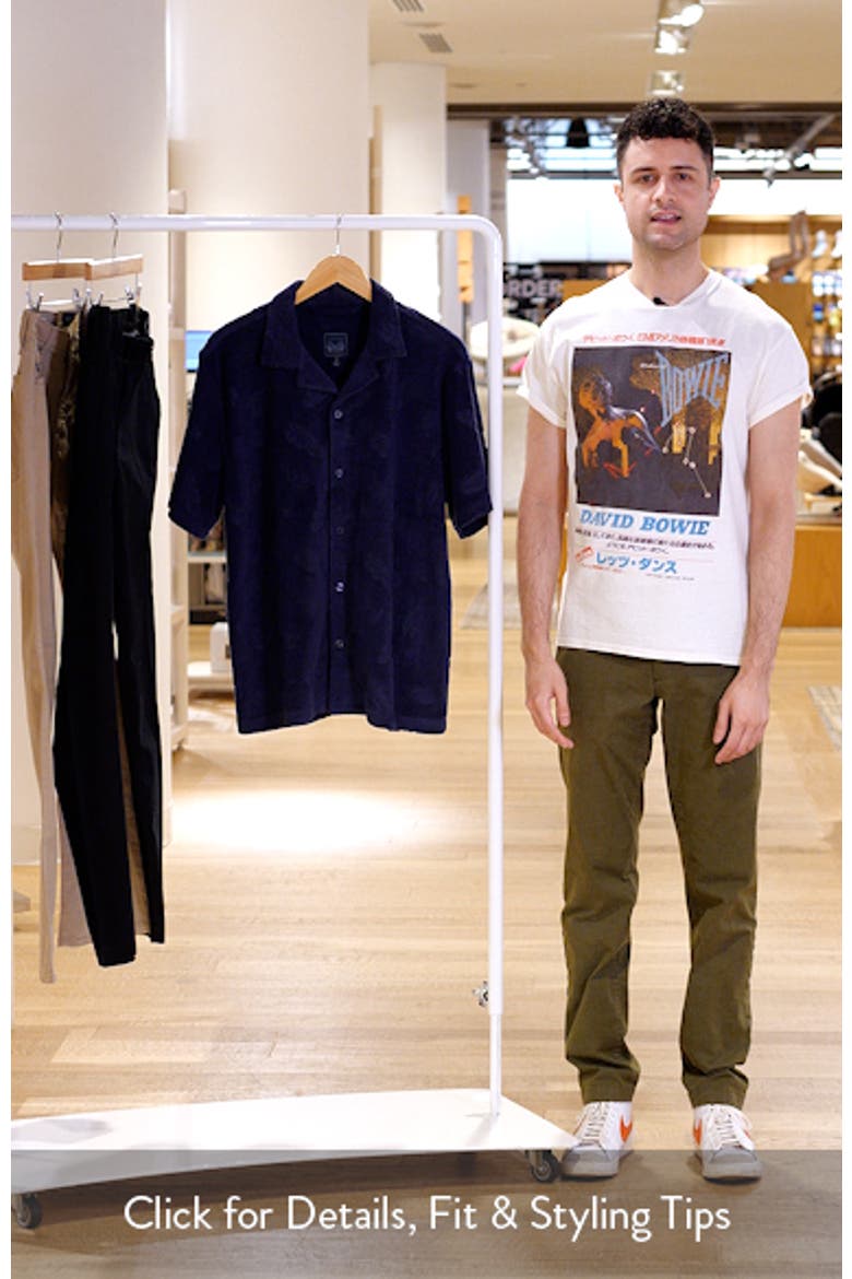 Shadow Hibiscus Cotton Blend Terry Cloth Camp Shirt video