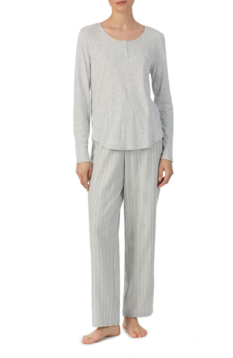 Lauren Ralph Lauren Long Sleeve Henley Pajamas, Main, color,