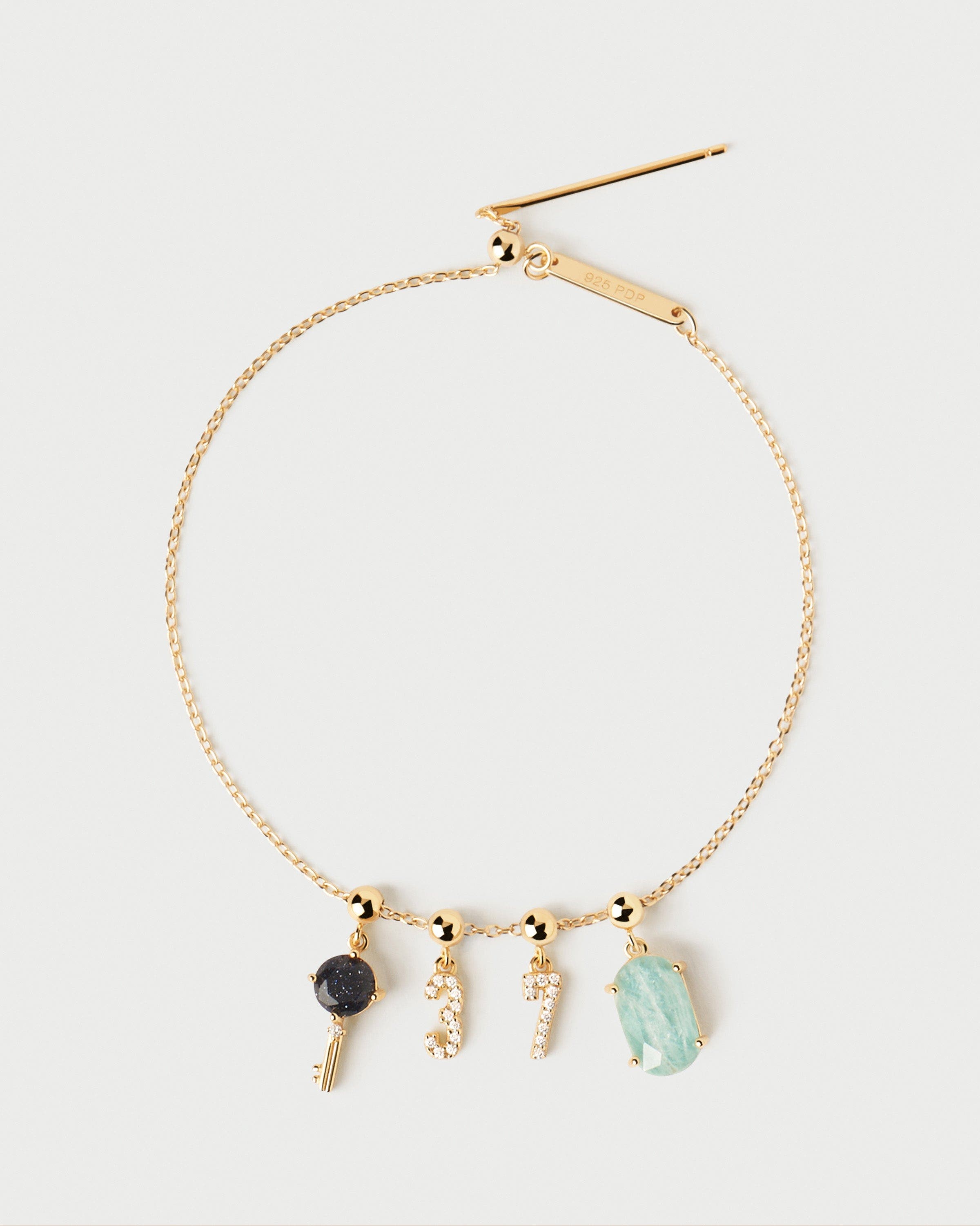 PDPAOLA Charms Chain Bracelet in Onyx 