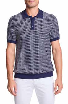 PAISLEY & GRAY Trim Fit Geometric Knit Polo