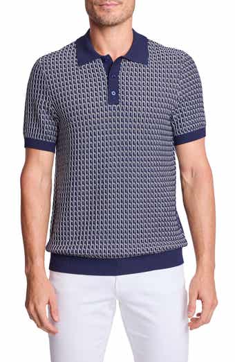 PAISLEY & GRAY Trim Fit Geometric Knit Polo