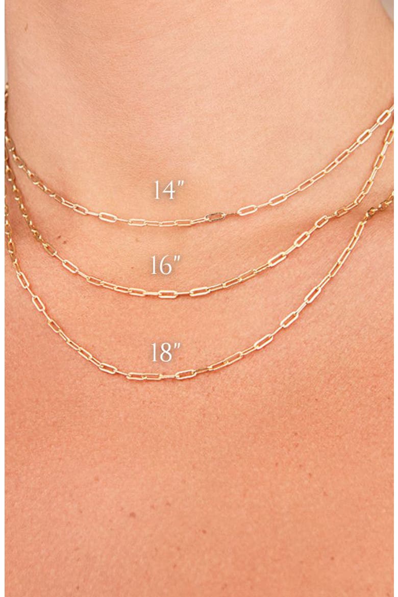 Thin Paper Clip Chain Necklace, Alternate, color, GOLD