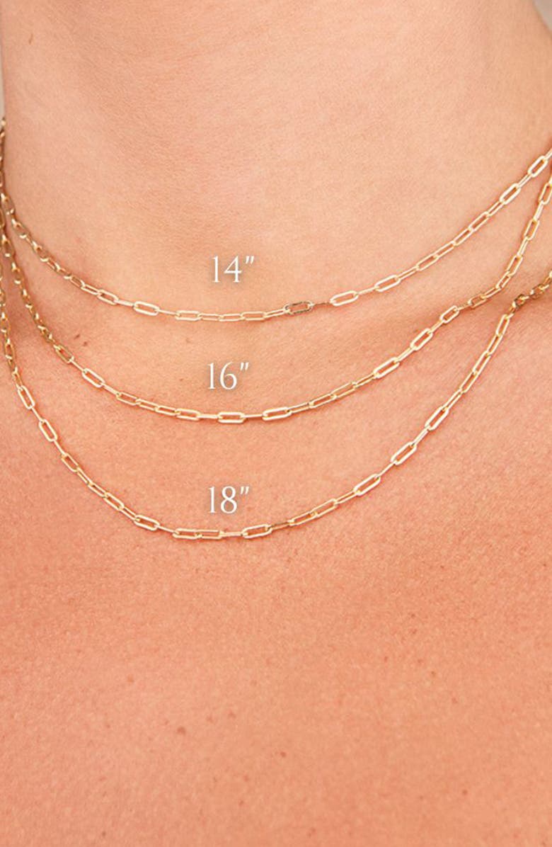 Sterling Forever Thin Paper Clip Chain Necklace, Alternate, color, Gold