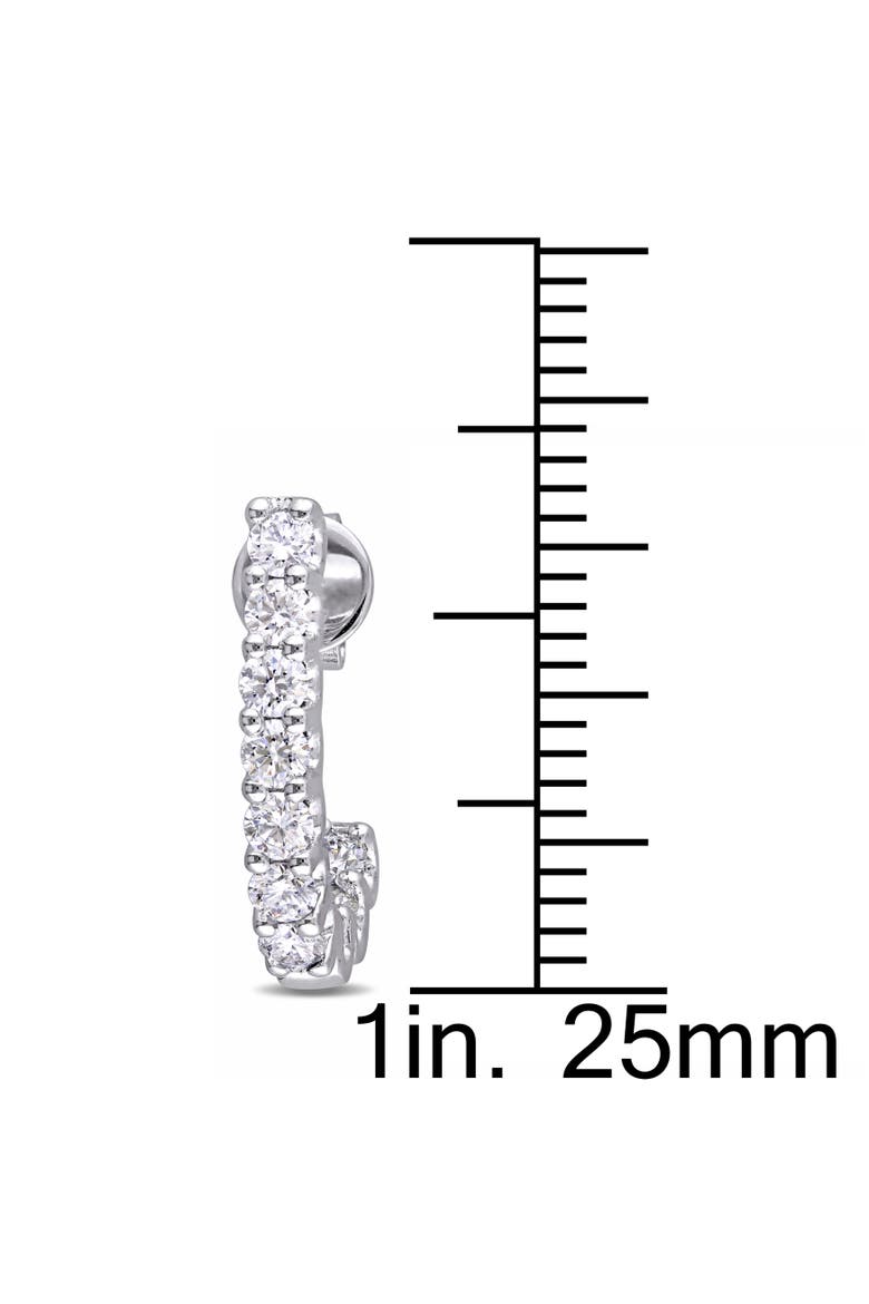 1 CT TW Diamond Semi-Hoop Earrings 14k, Alternate, color, 14k White Gold