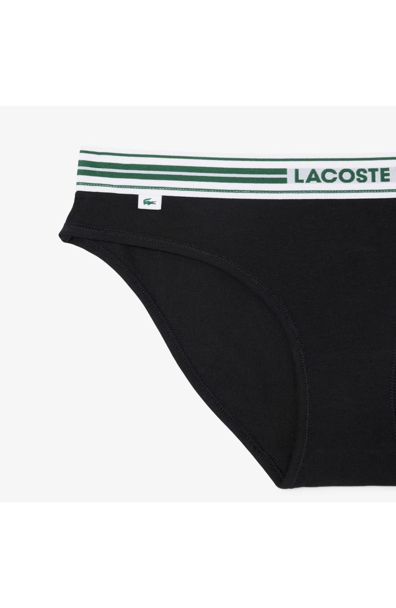 Lacoste Stretch Cotton Bikini Briefs, Alternate, color, Black