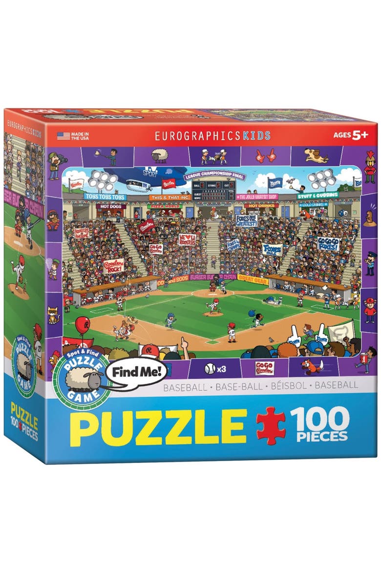 Baseball 100 Piece Puzzle, Main, color, Multicolored
