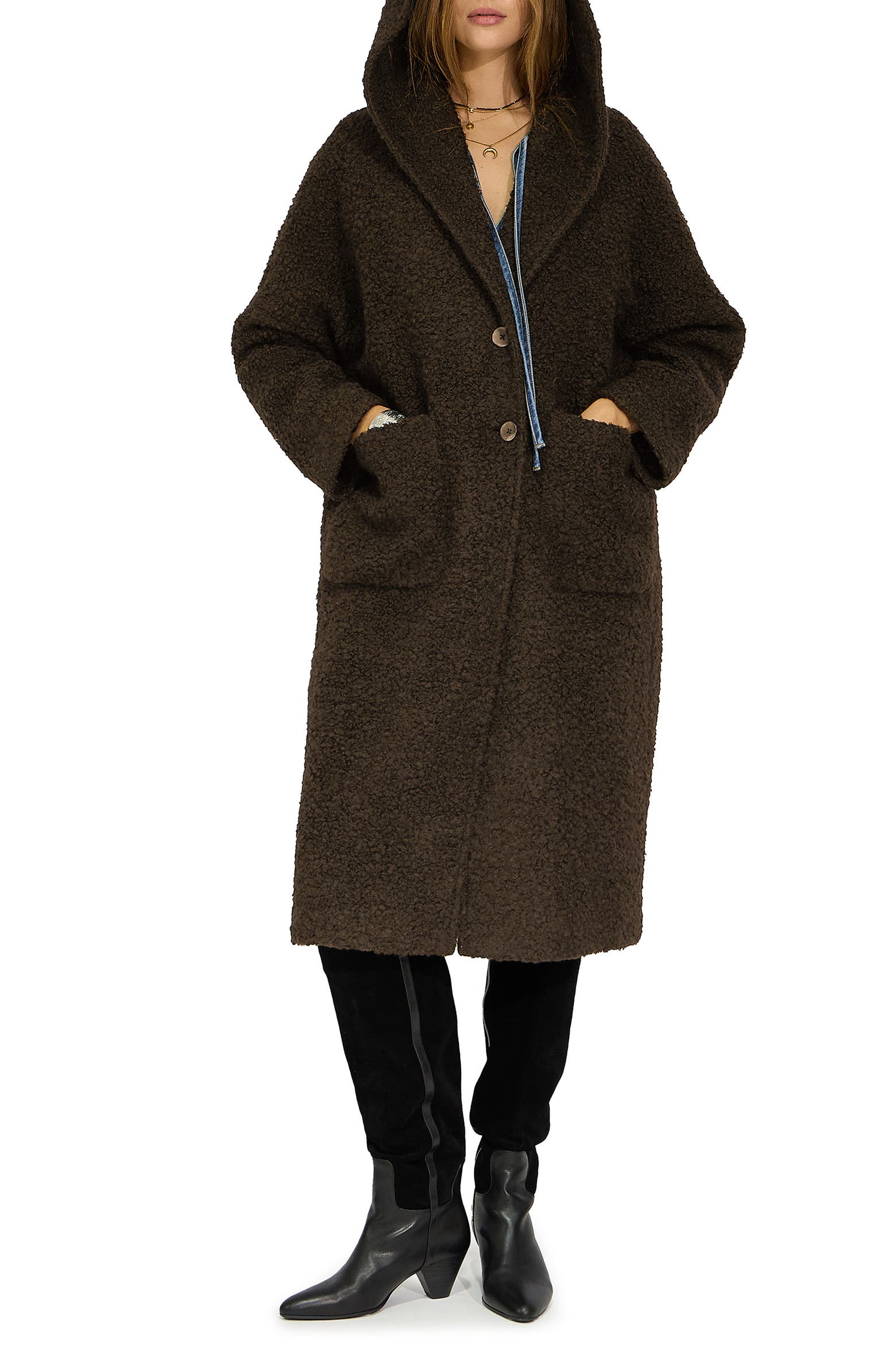 Bloom Bar Code Belle & Bloom Young Love Hooded Bouclé Coat (Women) | Nordstromrack