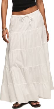 Lucky Brand Tiered Poplin Maxi Skirt