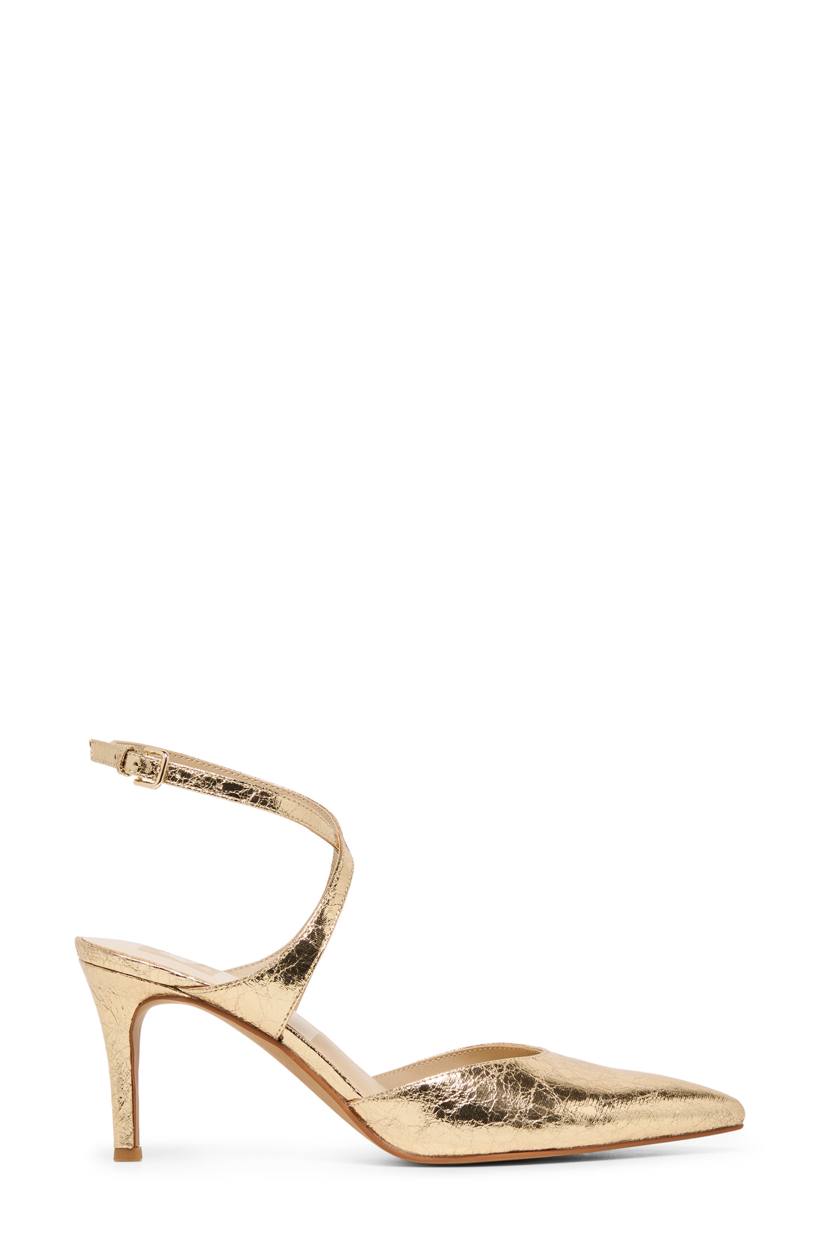 Dolce Vita Eliora Pointed Toe Ankle Strap Pump, Alternate, color, Gold Stella