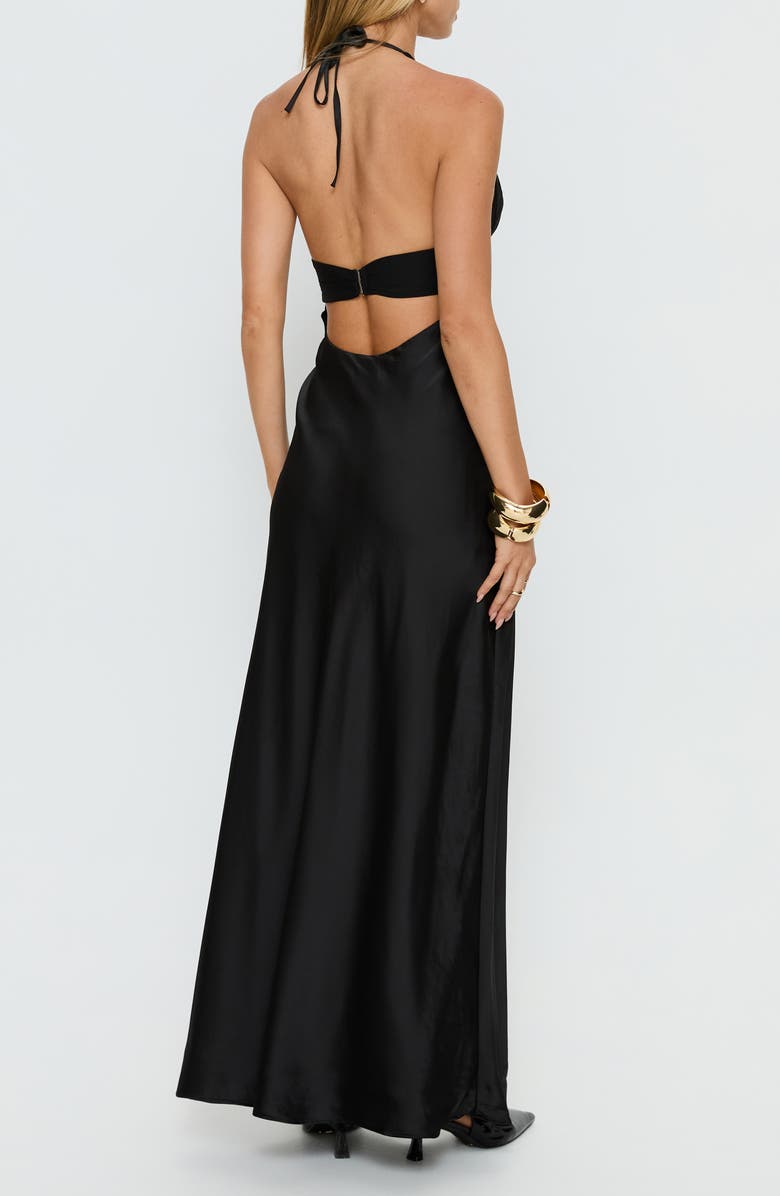 Princess Polly Odyssa Satin Halter Gown, Alternate, color, 
