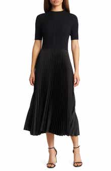 Fadrid Ribbed Pleated A-Line Dress