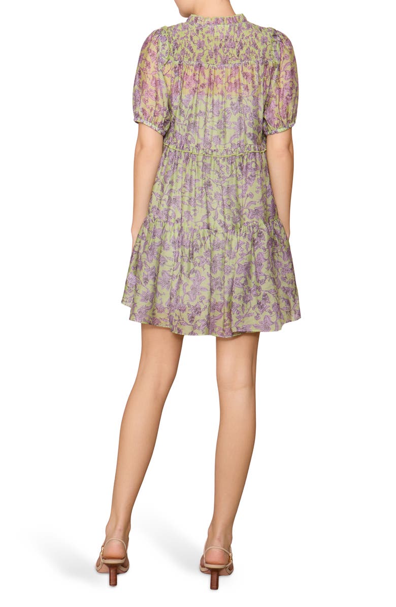 MELLODAY Print Voile Babydoll Dress, Alternate, color, Sage Lilac