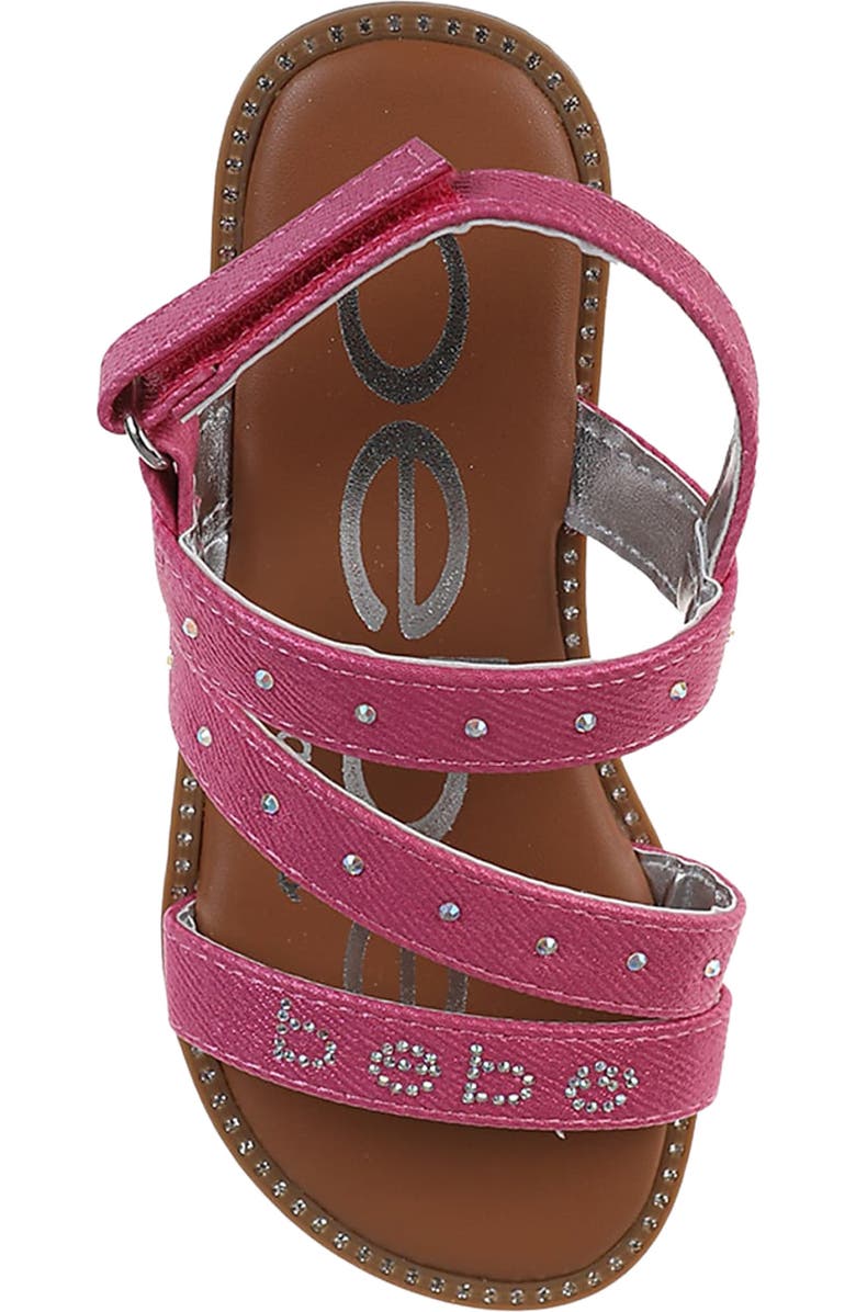 bebe Kids' Logo Rhinestone Sandal, Alternate, color, Fuchsia